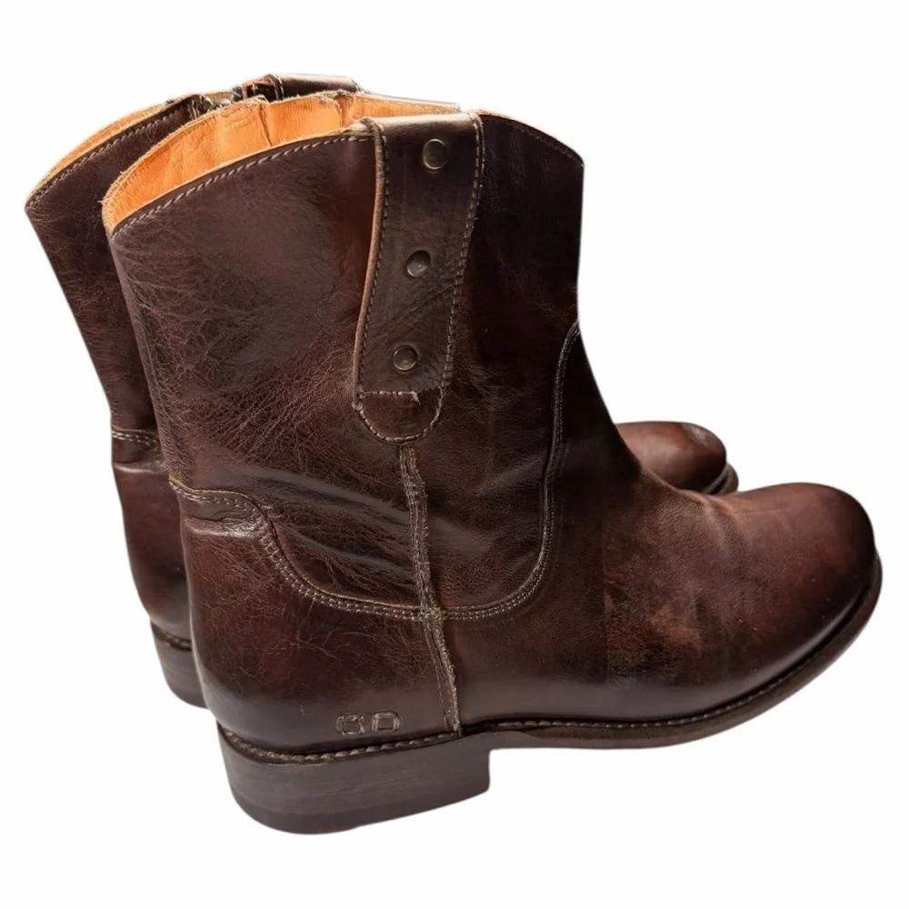 Bed Stu Men's Revolution Cowboy Western Boots with Side Zippers In Teak Size 9.5